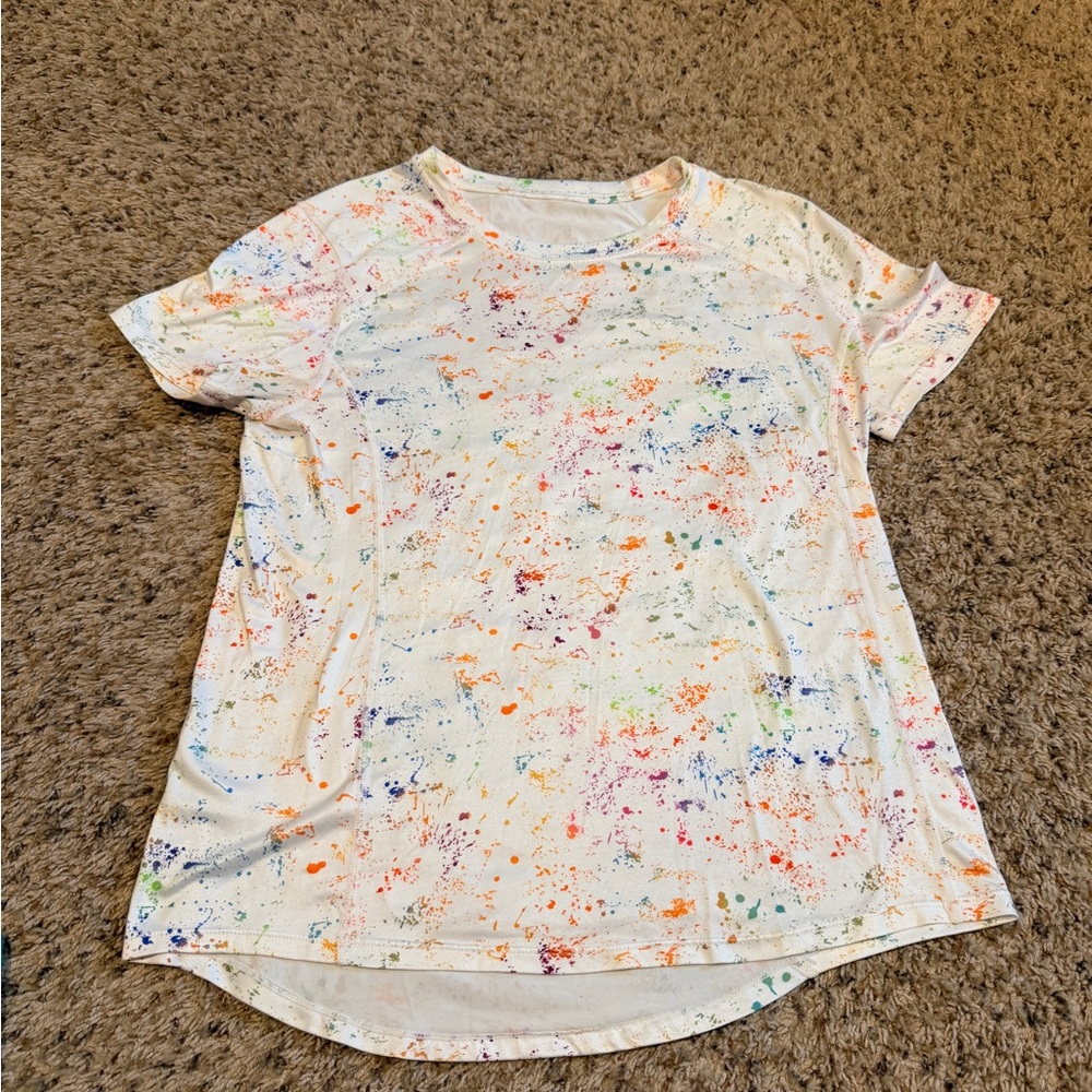 Women's Multicolor Splatter Short Sleeve Tee
